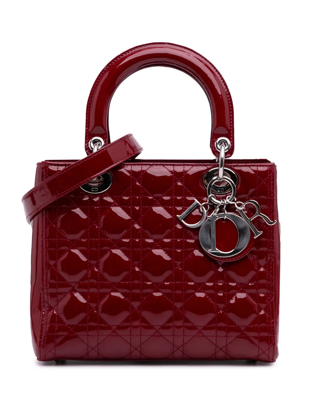 Christian Dior Pre-Owned 2018 Medium Patent Cannage Lady Dior satchel Christian Dior Pre-Owned 2018 Medium Patent Cannage Lady Dior satchel