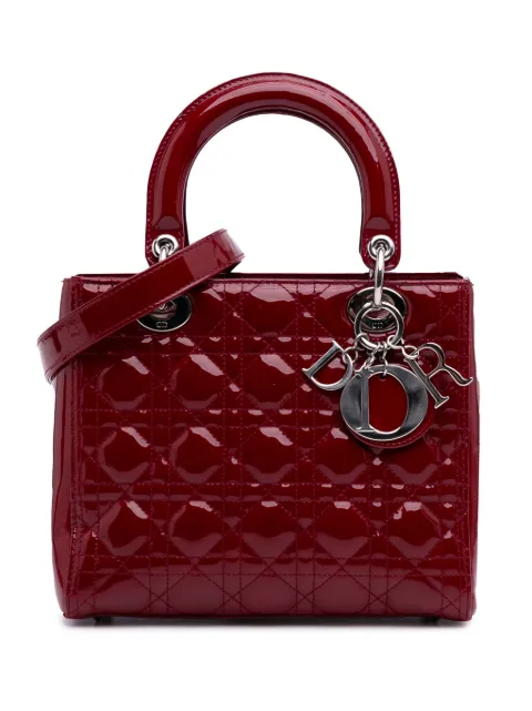 Christian Dior Pre-Owned 2018 Medium Patent Cannage Lady Dior satchel