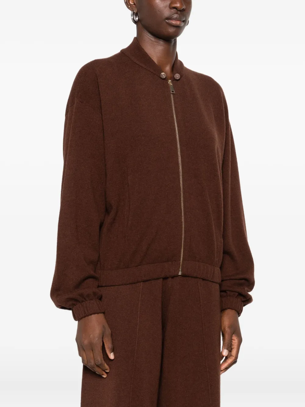 Fabiana Filippi Ribgebreid vest Bruin