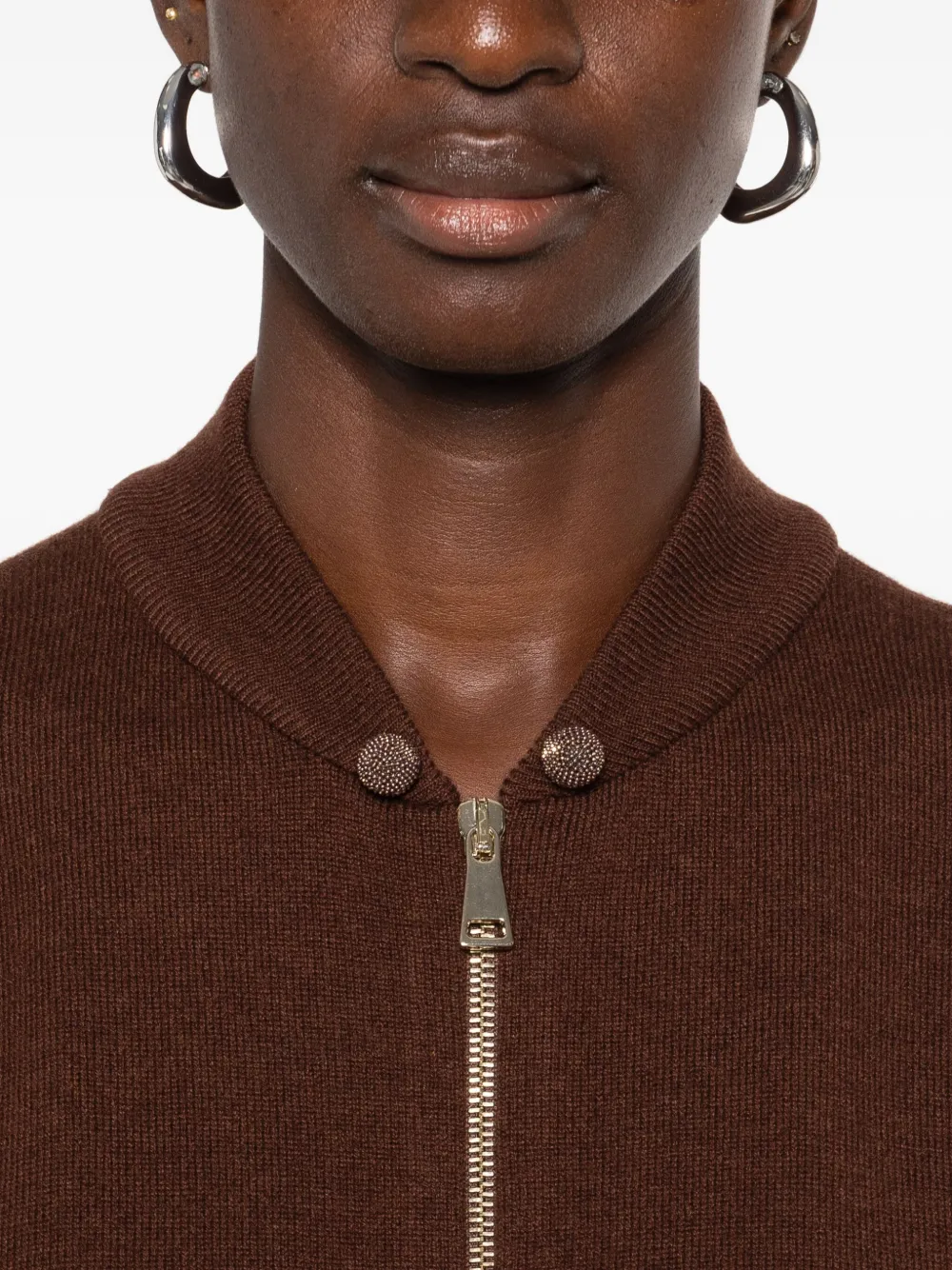 Fabiana Filippi Ribgebreid vest Bruin
