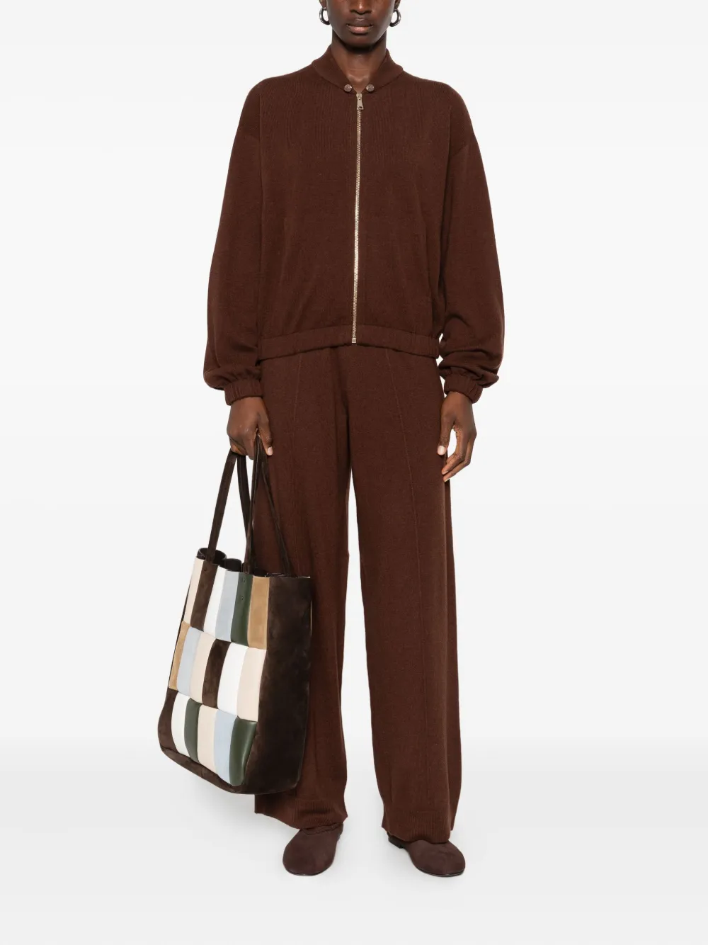 Fabiana Filippi Ribgebreid vest Bruin