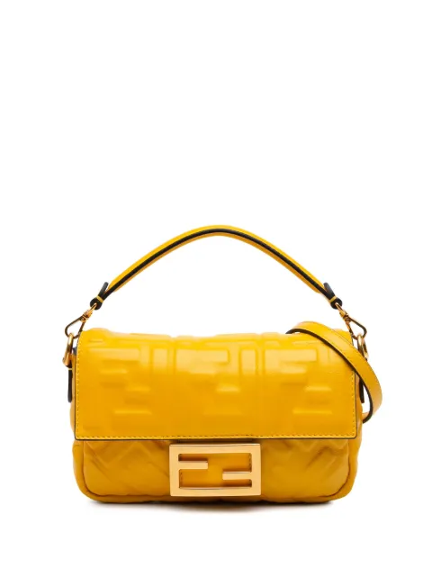 Fendi Pre-Owned 2010-2025 Mini Zucca Embossed Leather Baguette satchel