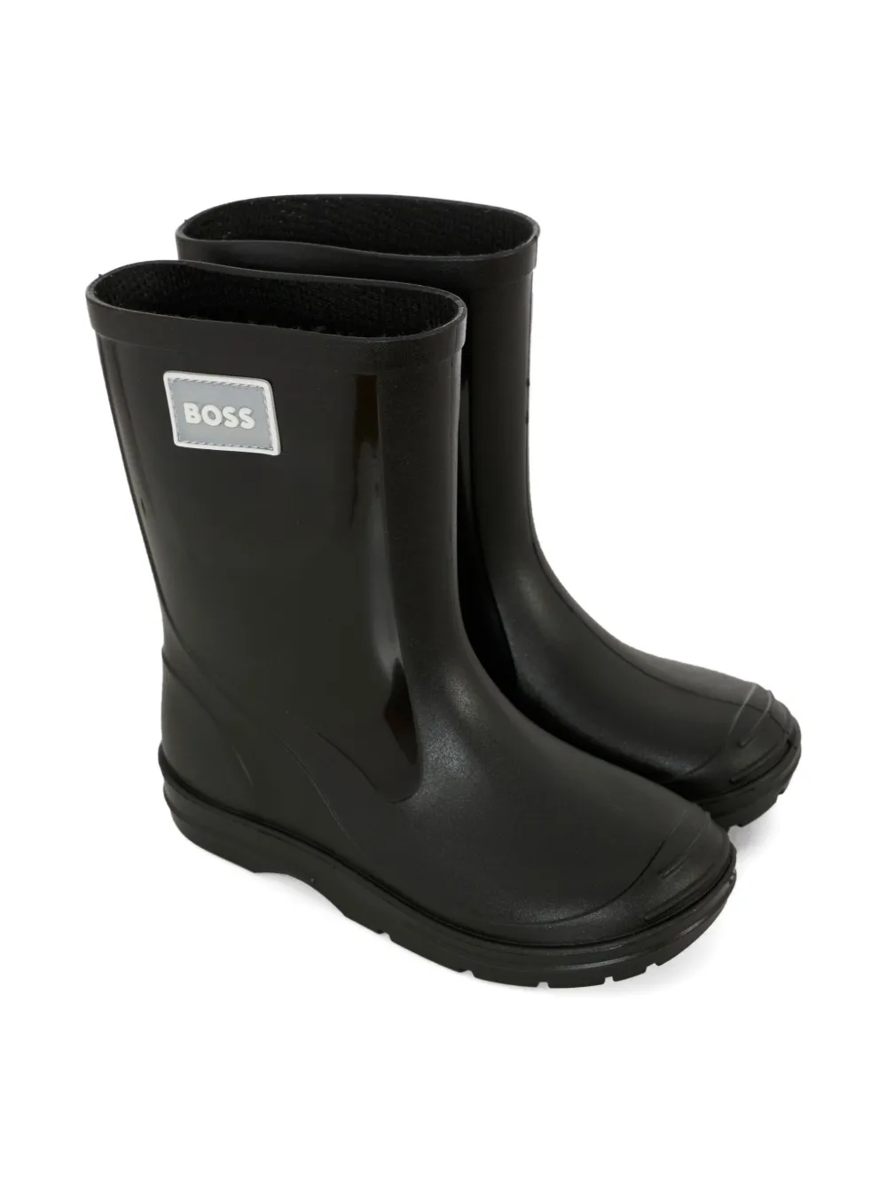 BOSS Kidswear logo-appliqué wellies Black