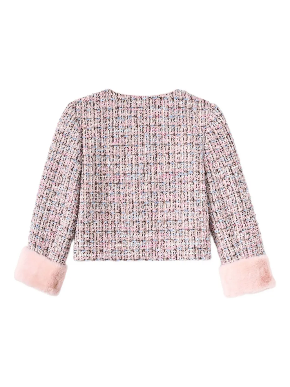 Self-Portrait Kids Tweed jack met verfraaide cuffs Roze