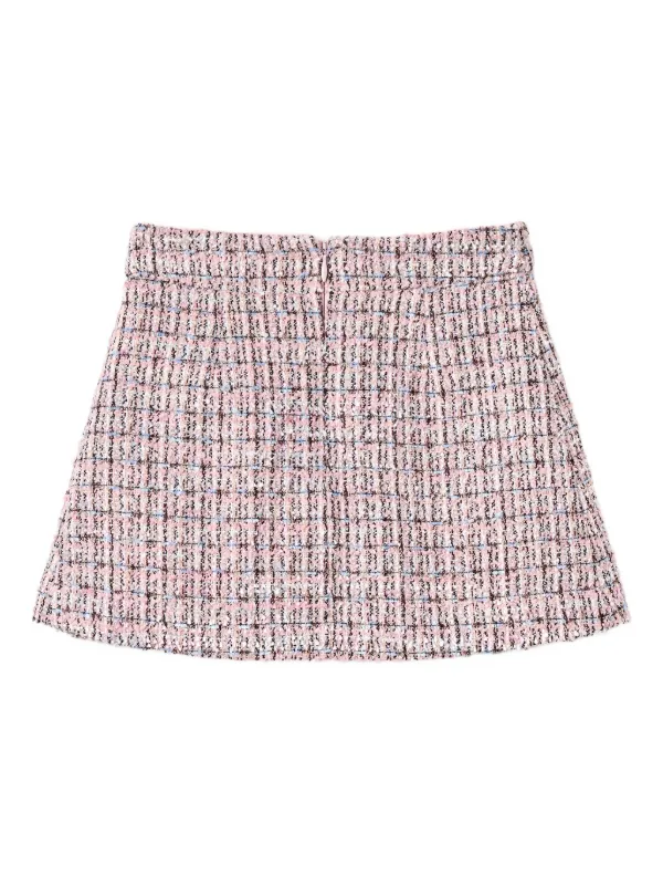 Self-Portrait Kids pleated tweed skirt