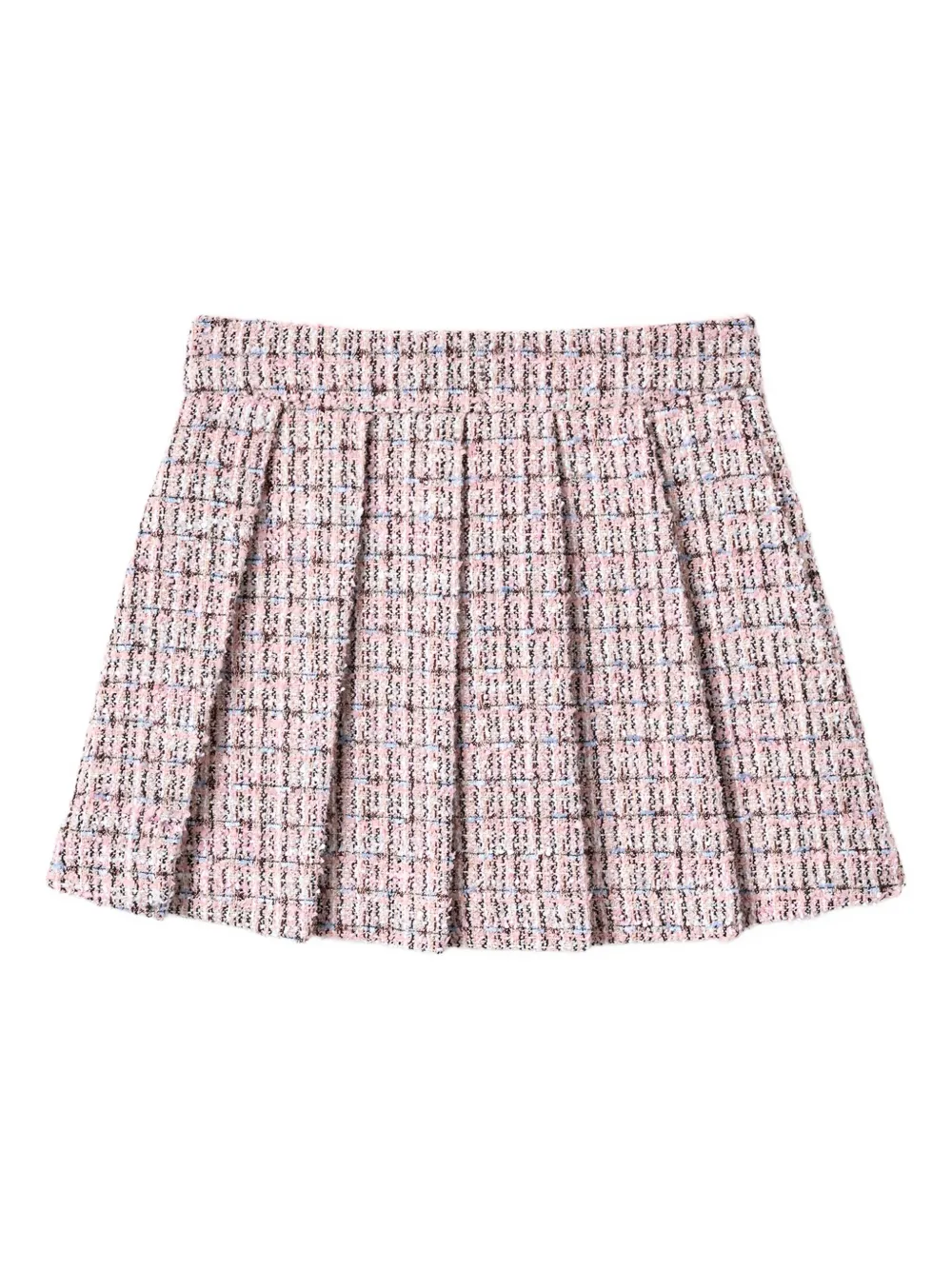Self-portrait Self Portrait Girls Pleated Boucle Skirt In Pink