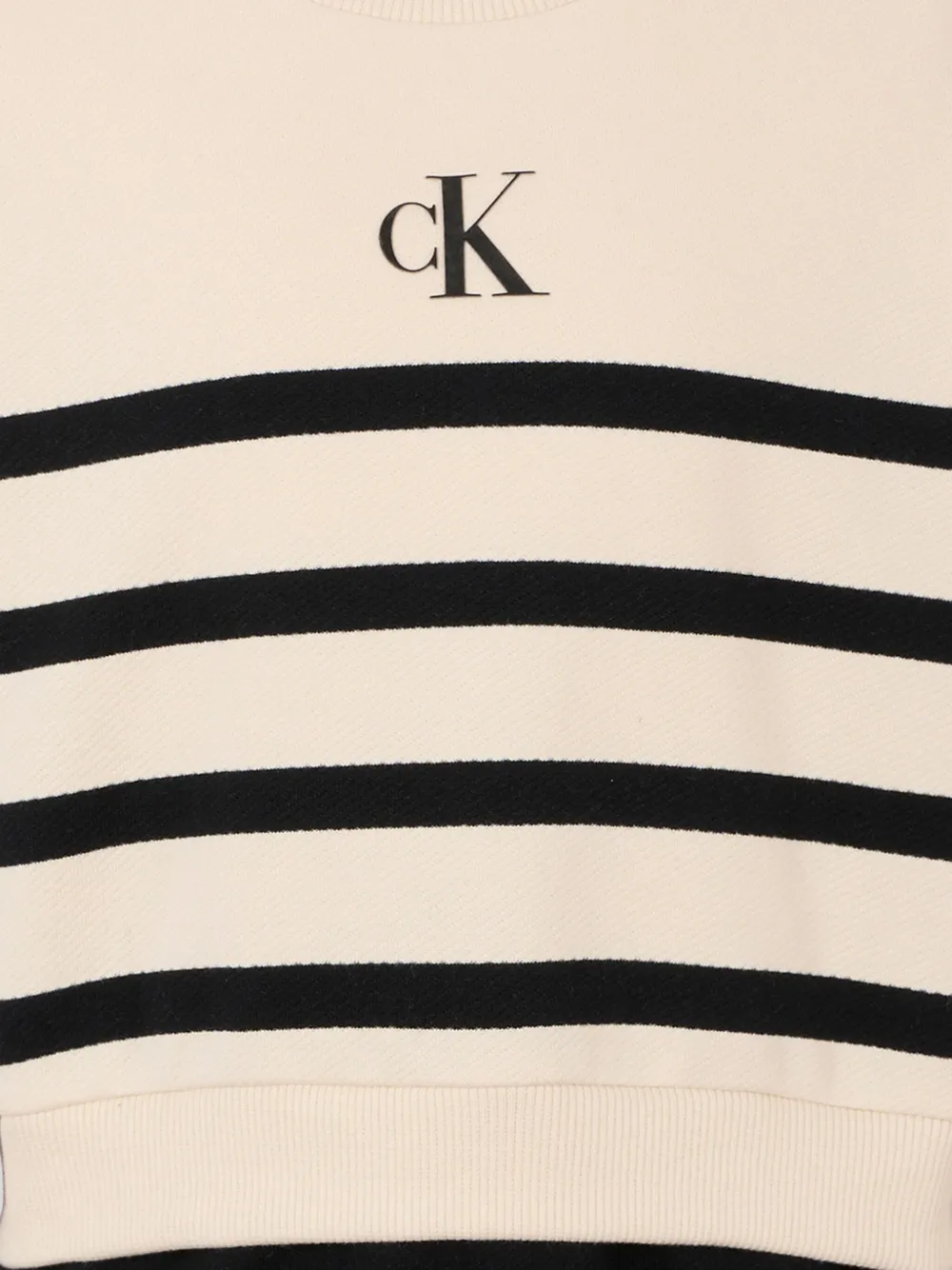 Calvin Klein Kids stripe-embellished cotton dress Beige