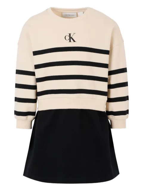 Calvin Klein Kids stripe-embellished cotton dress