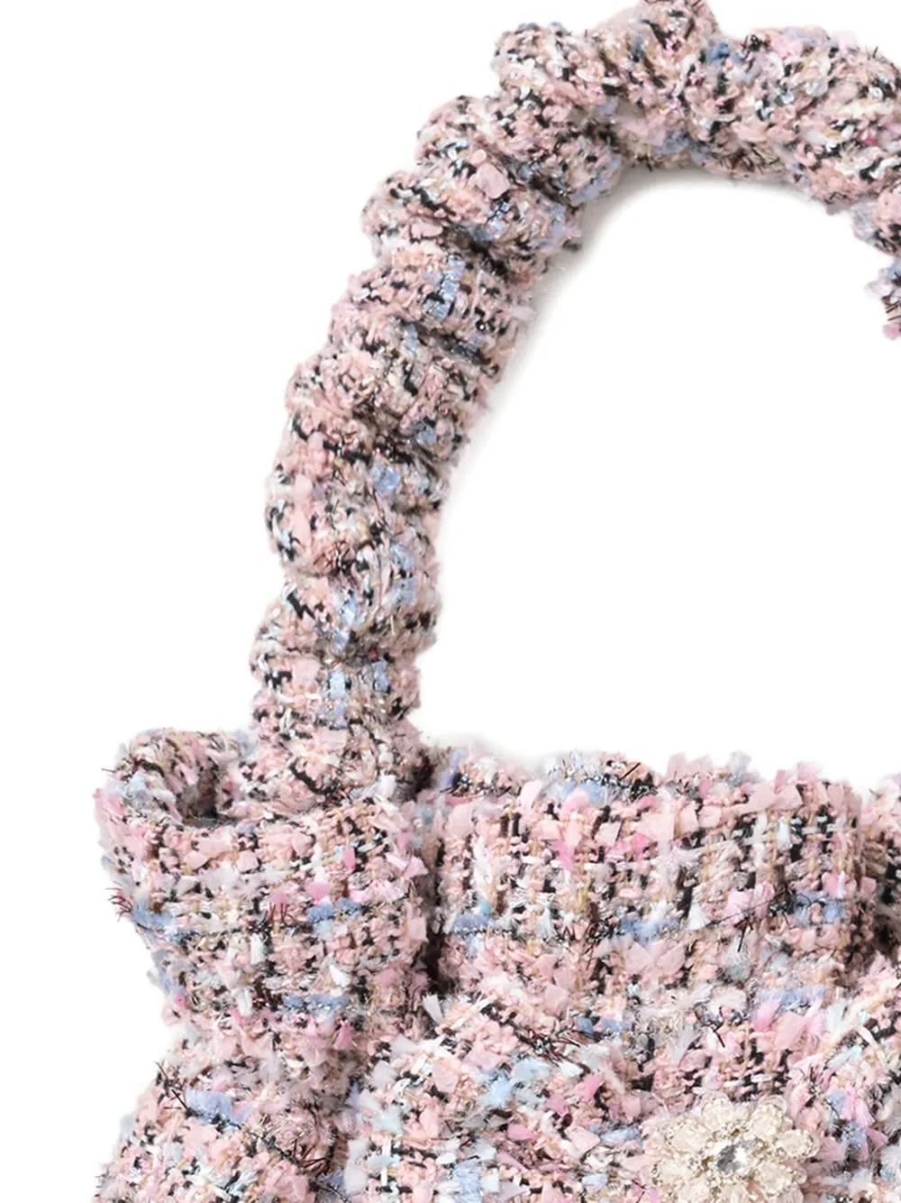 Self-Portrait Kids Tweed tas met strik Roze