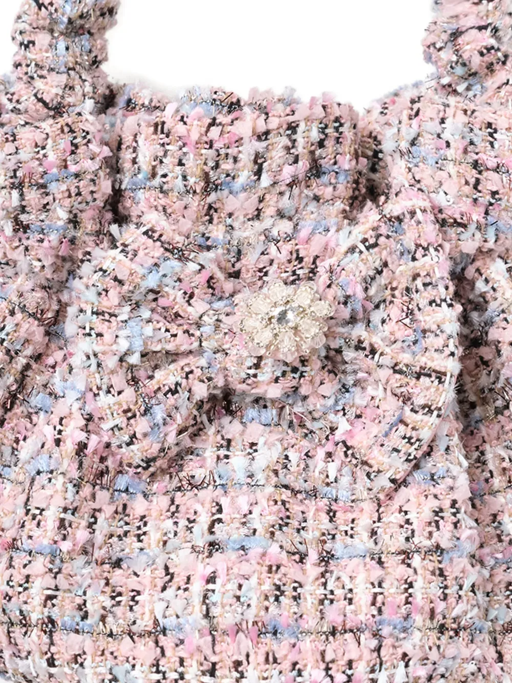 Self-Portrait Kids Tweed tas met strik Roze