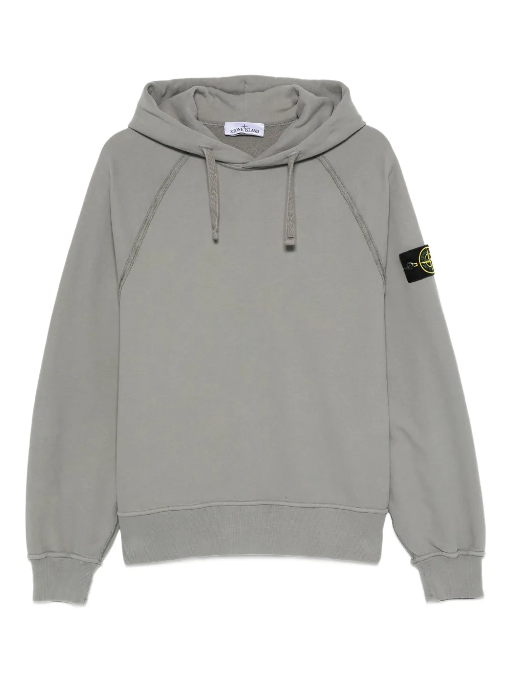 Stone Island raglan-sleeve logo-patch hoodie Grijs