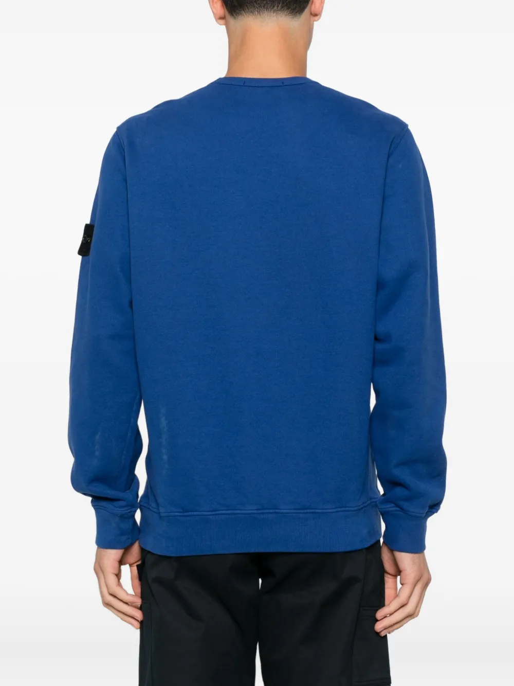 Stone Island 6100028 logo-patch crew-neck sweatshirt Blauw