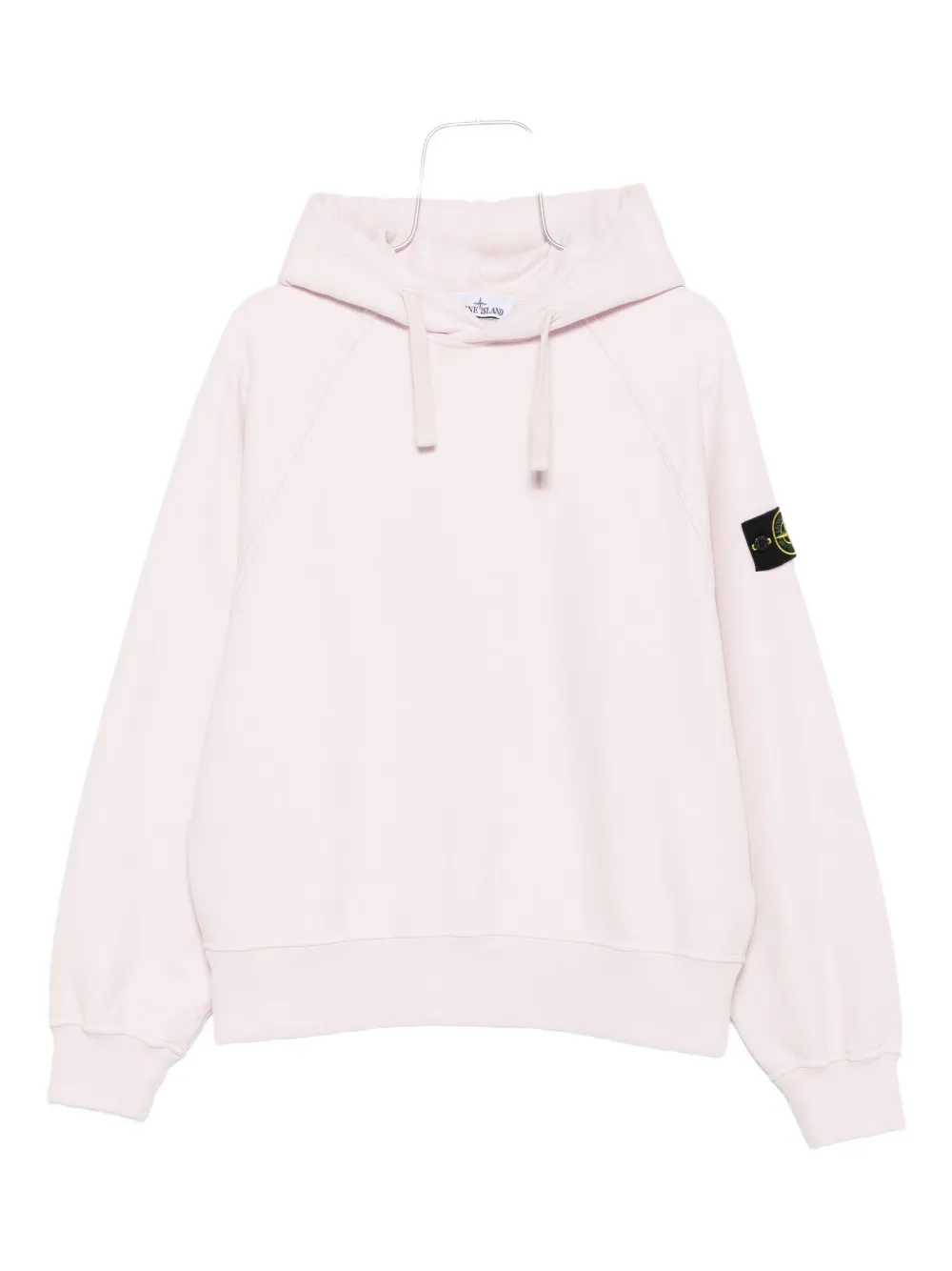 Stone Island logo-patch hooded sweater Roze