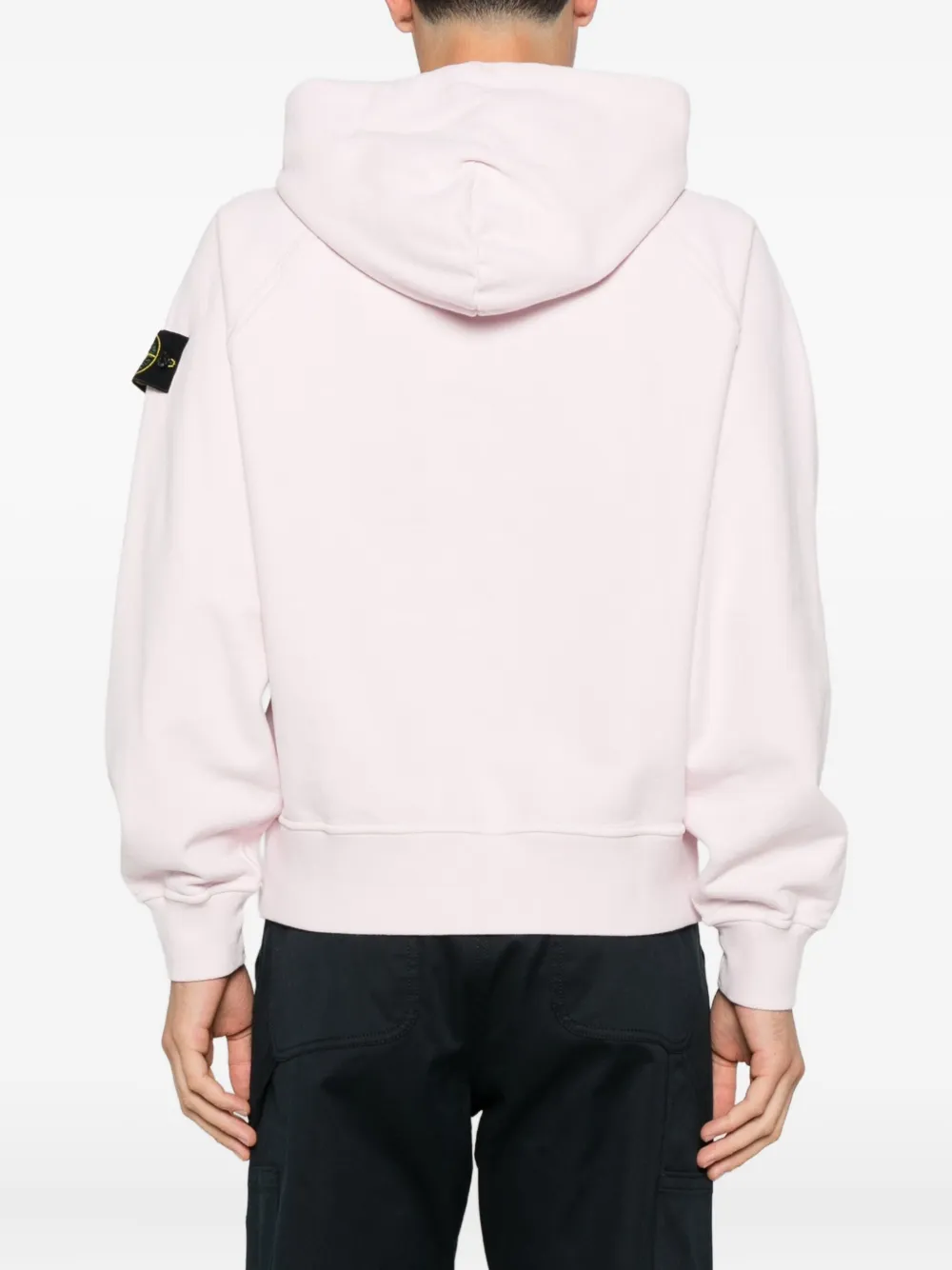 Stone Island logo-patch hooded sweater Roze