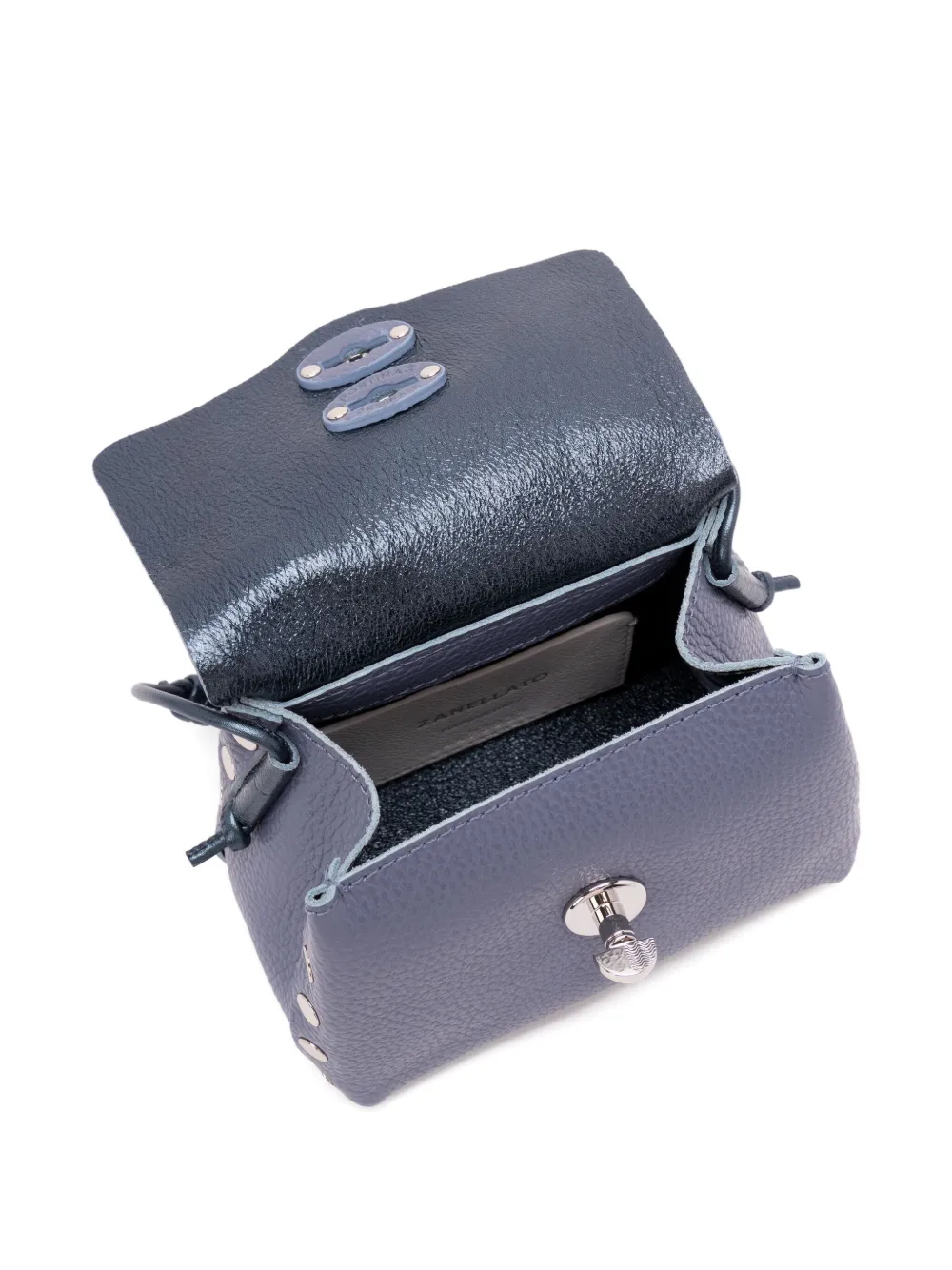 Zanellato studded leather shoulder bag Blauw