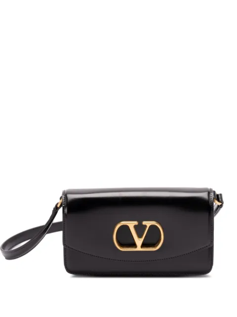 Valentino Garavani VLogo Signature-plaque leather shoulder bag