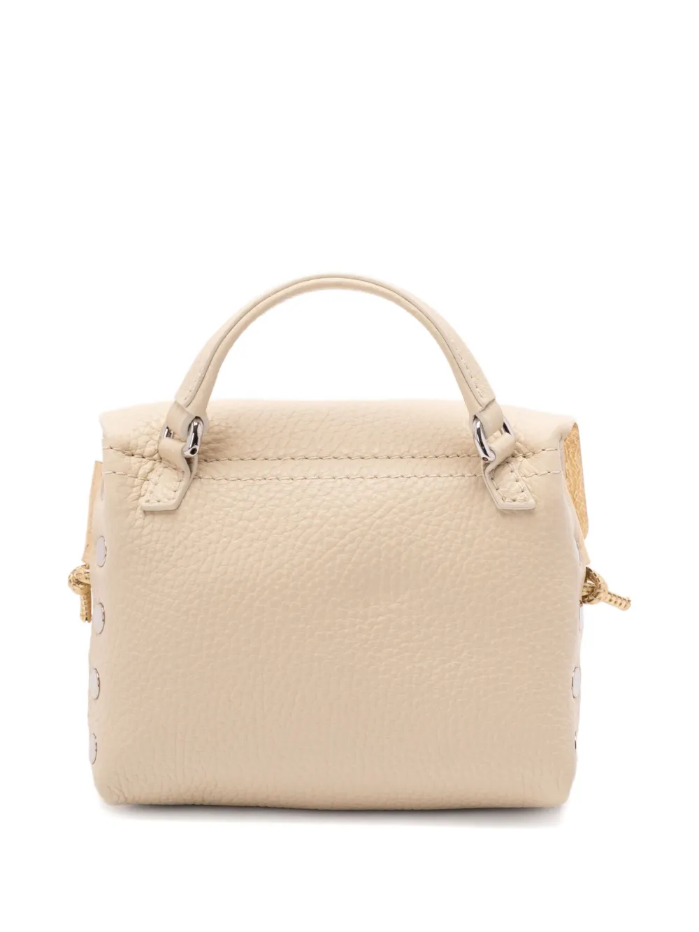 Zanellato Postina leather top-handle studded shoulder bag Beige