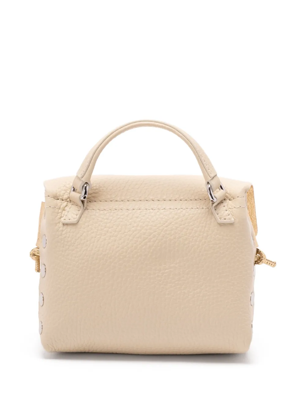 Zanellato Postina leren schoudertas met studs en handgreep - Beige