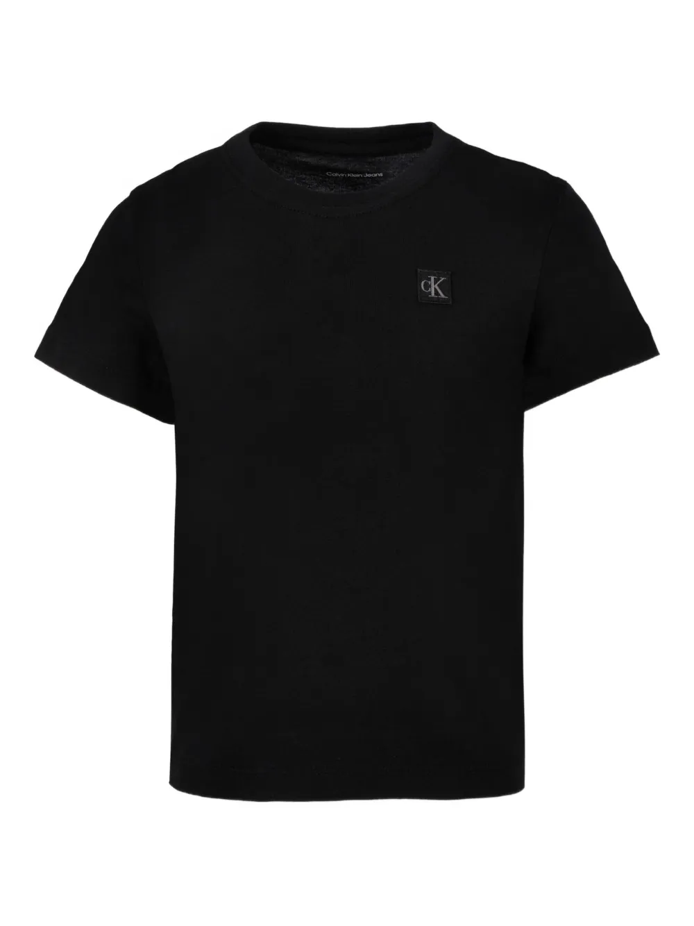 Calvin Klein Kids Katoenen T-shirt met logopatch Zwart