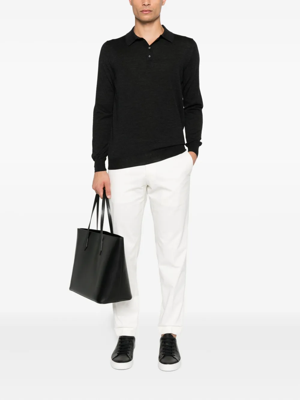 Drumohr Poloshirt van merinowol Grijs