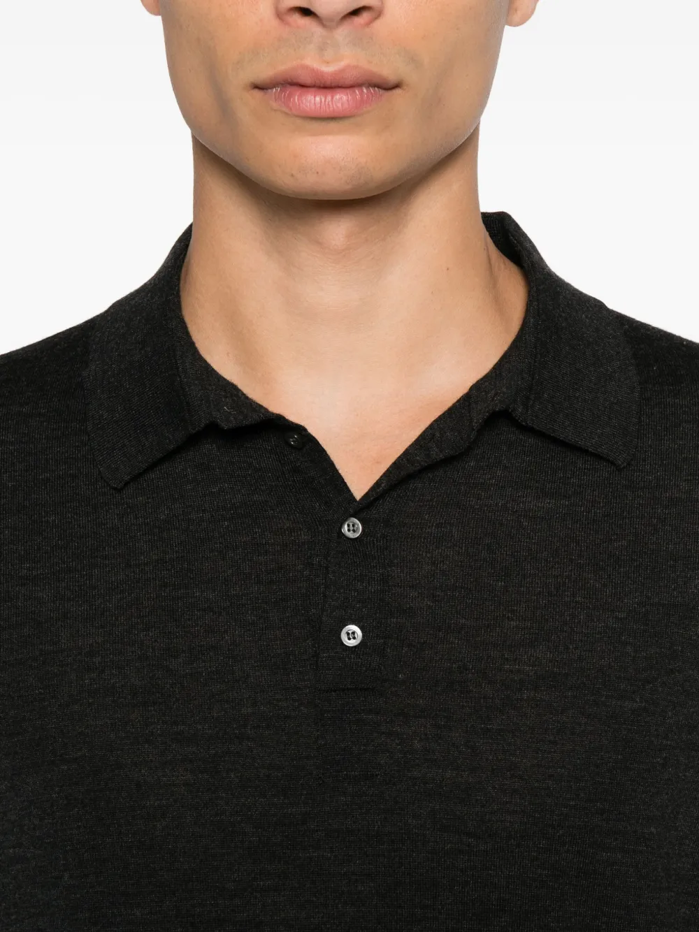 Drumohr Poloshirt van merinowol Grijs