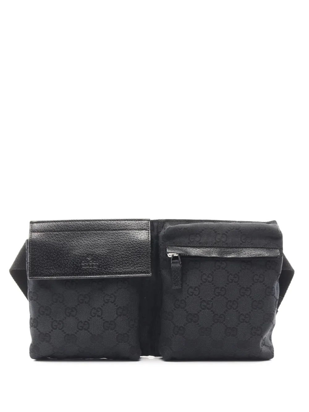 Gucci Pre-Owned 2000-2015 GGキャンバス ダブル ポケット ベルトバッグ - ブラック Gucci Pre-Owned 2000-2015 GGキャンバス ダブル ポケット ベルトバッグ - ブラック