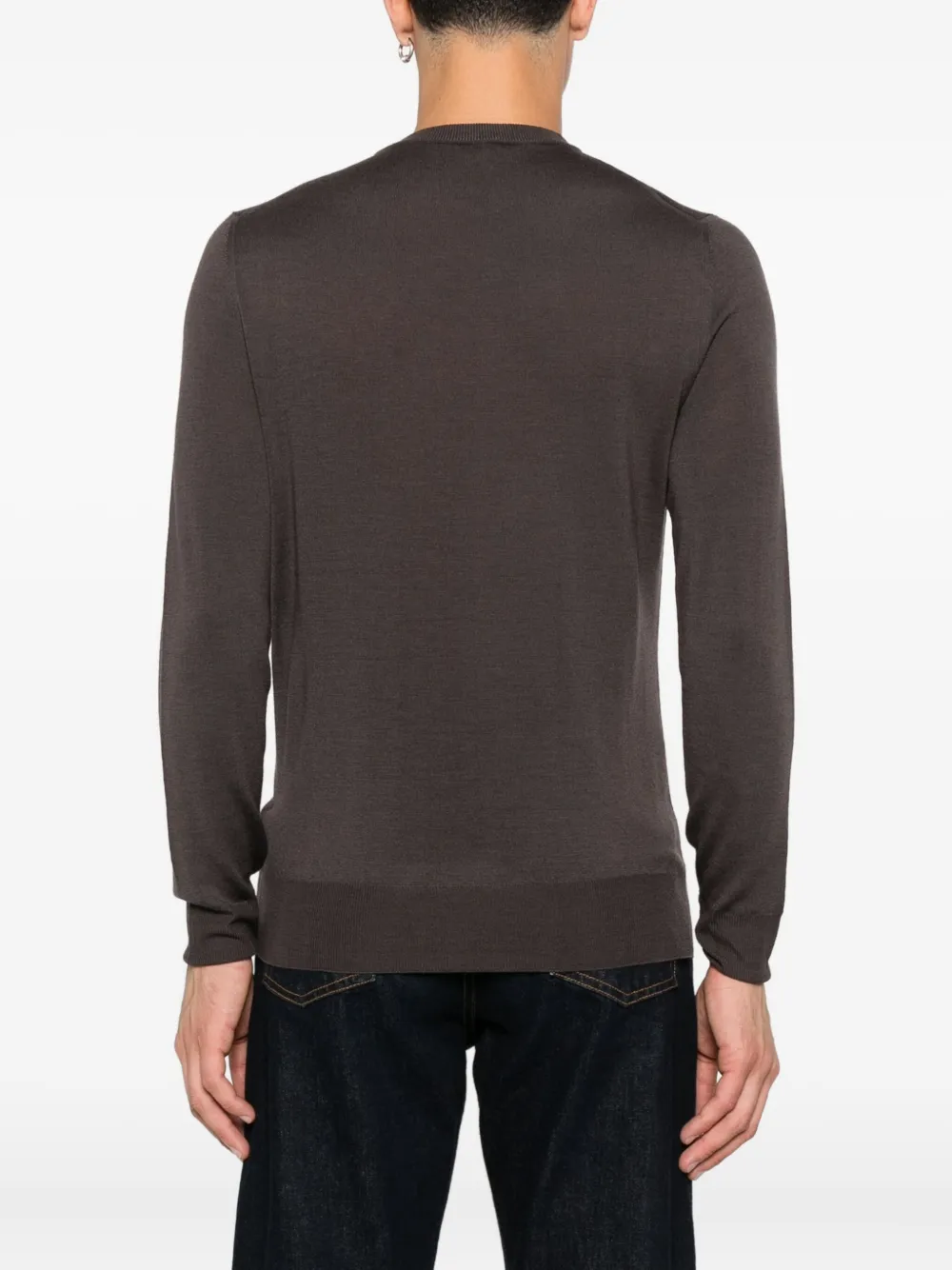 Canali Wollen trui met ronde hals Bruin