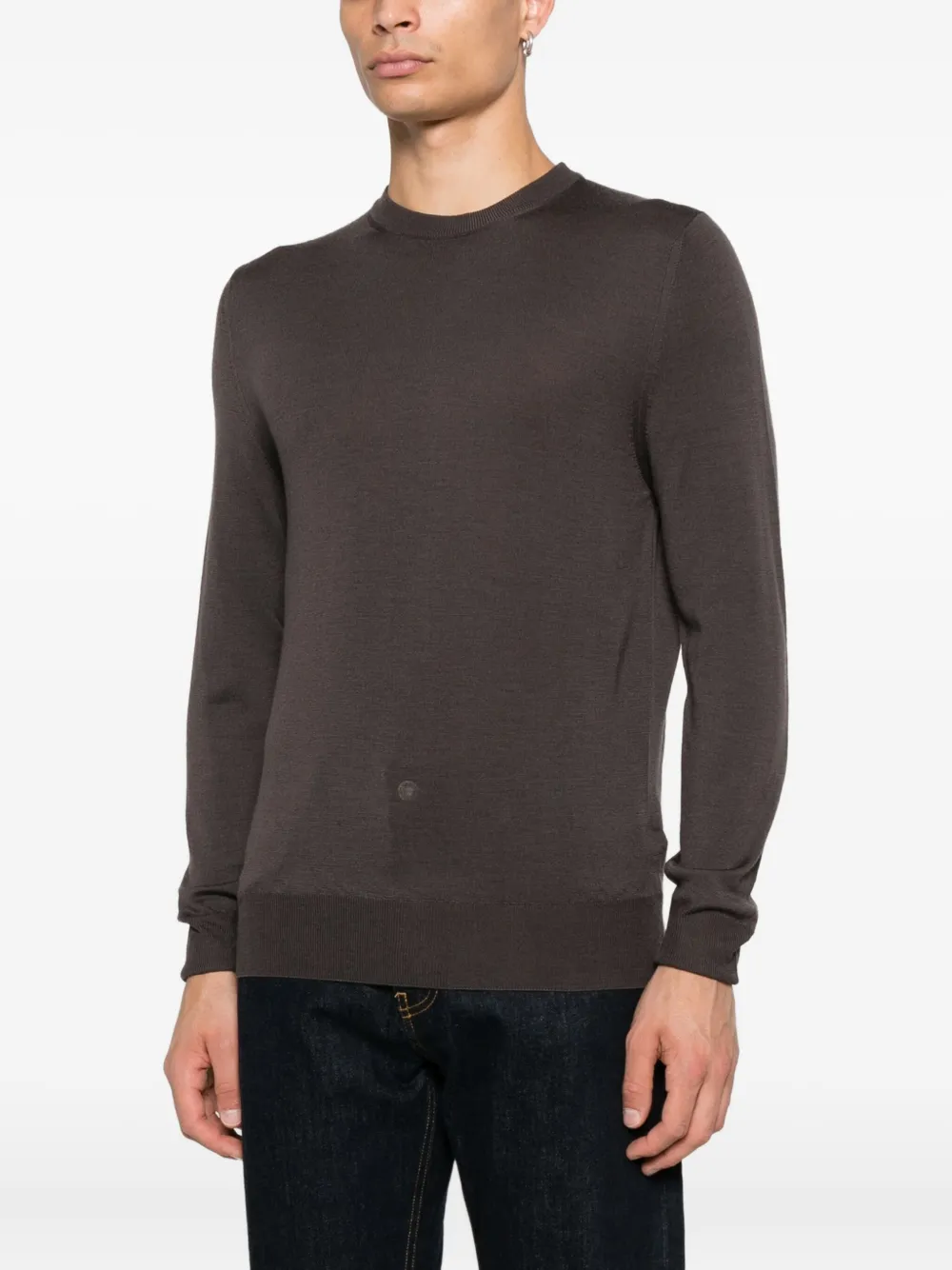 Canali Wollen trui met ronde hals Bruin