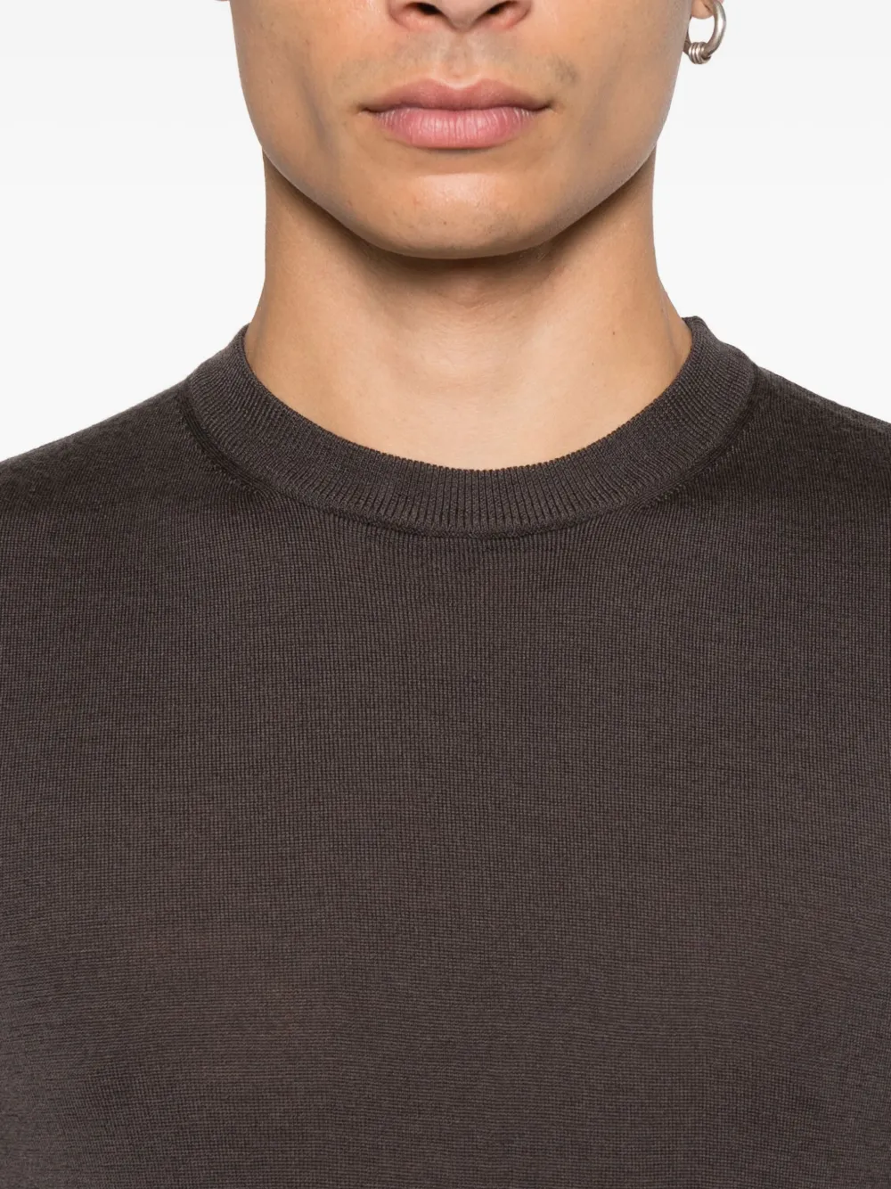 Canali Wollen trui met ronde hals Bruin