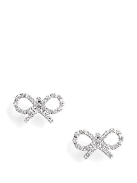 Self-Portrait Kids bow crystal earrings