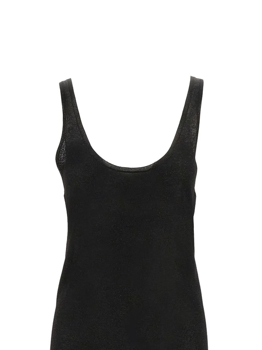 Saint Laurent Maxi-jurk met diepe hals - Zwart