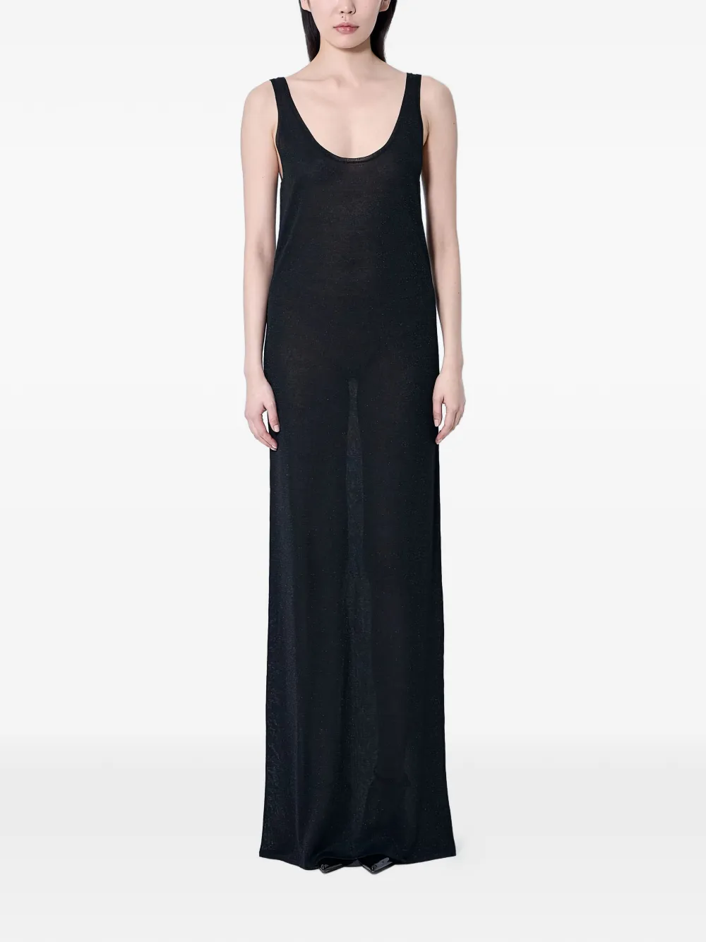 Saint Laurent Maxikleid mit U-Ausschnitt - Schwarz