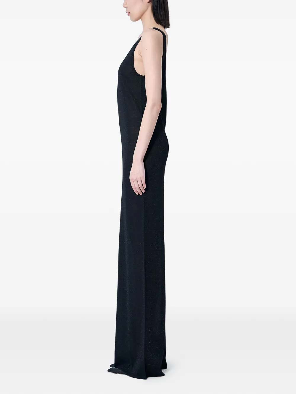 Saint Laurent Maxi-jurk met diepe hals Zwart