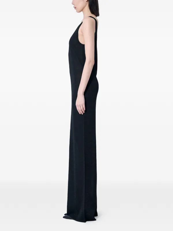 Saint Laurent scoop-neck Maxi Dress | Black | FARFETCH OM