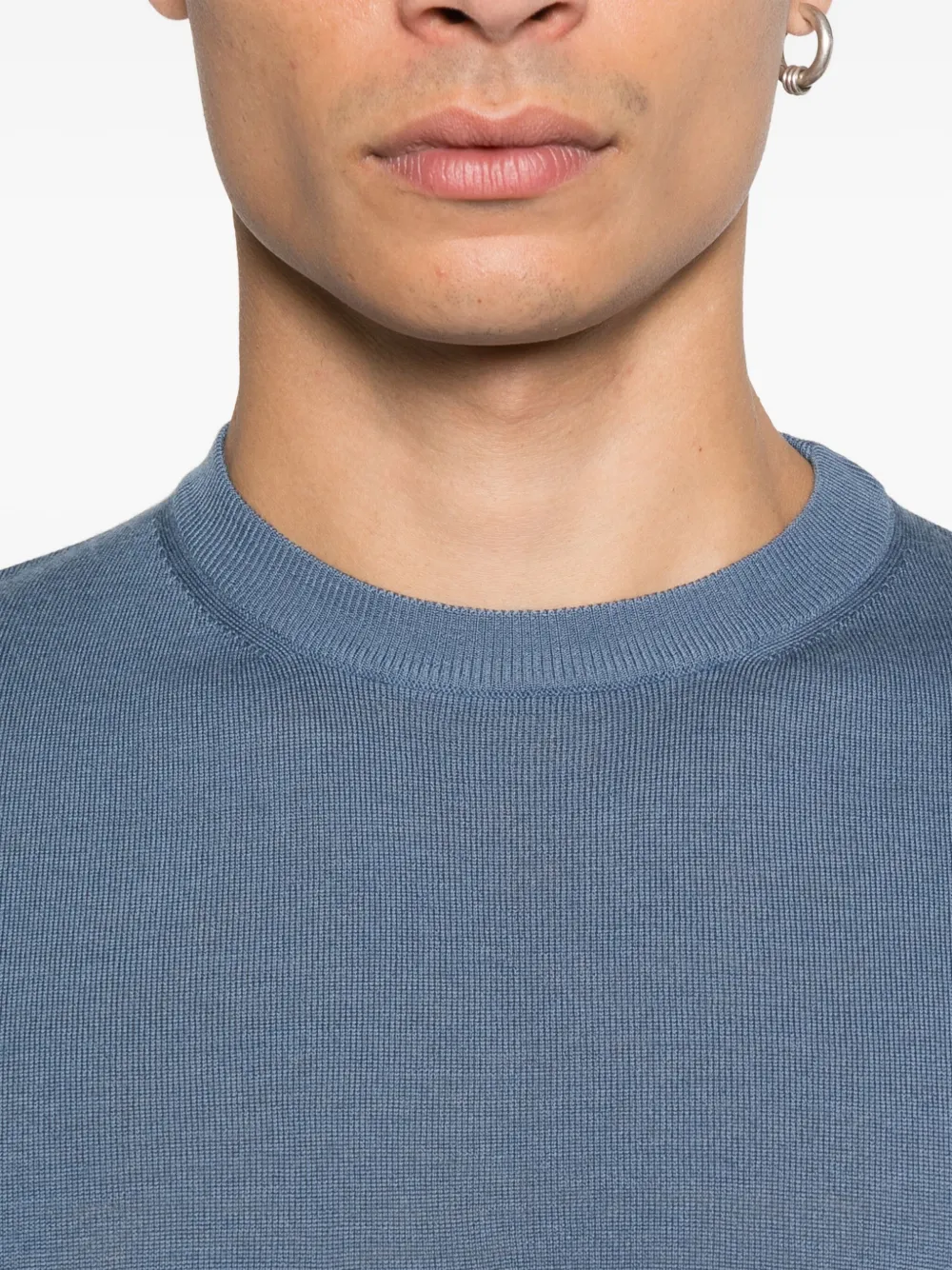 Canali Wollen trui met ronde hals Blauw
