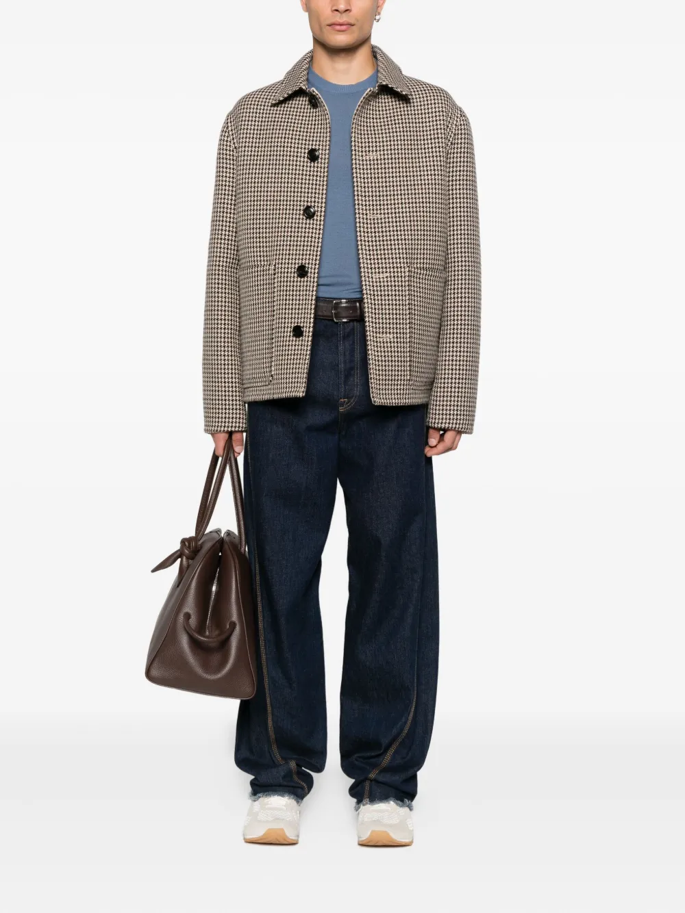 Canali Wollen trui met ronde hals - Blauw