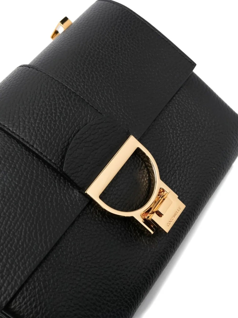 Coccinelle Arlettis leather flap cross body bag Zwart