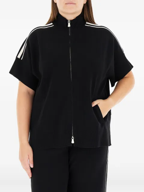 ELENA MIRO` stripe-detail zip-front sweater