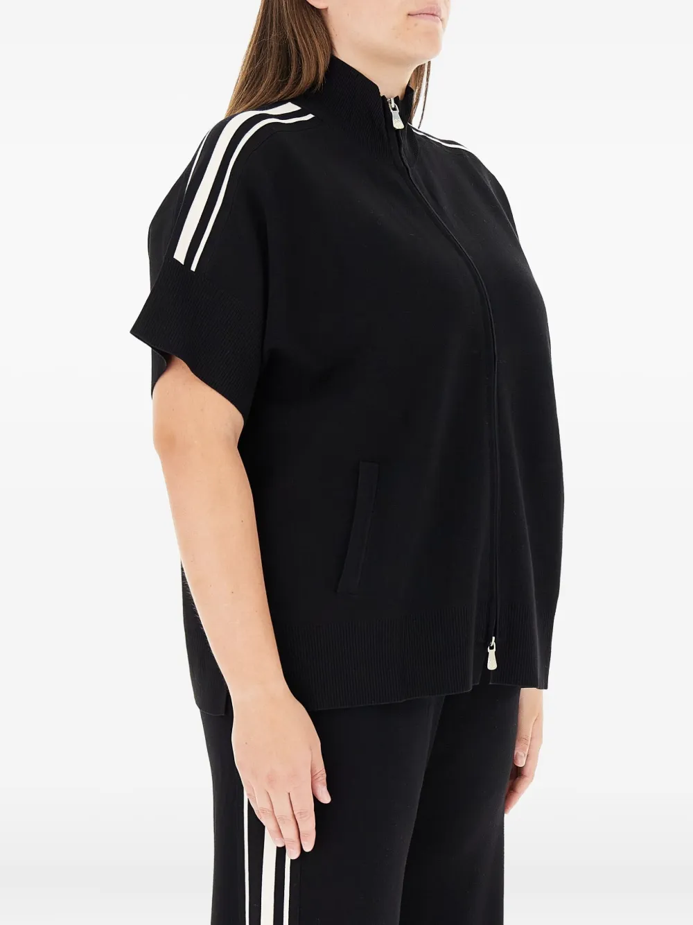 ELENA MIRO` stripe-detail zip-front sweater | Sweaters | Image 2
