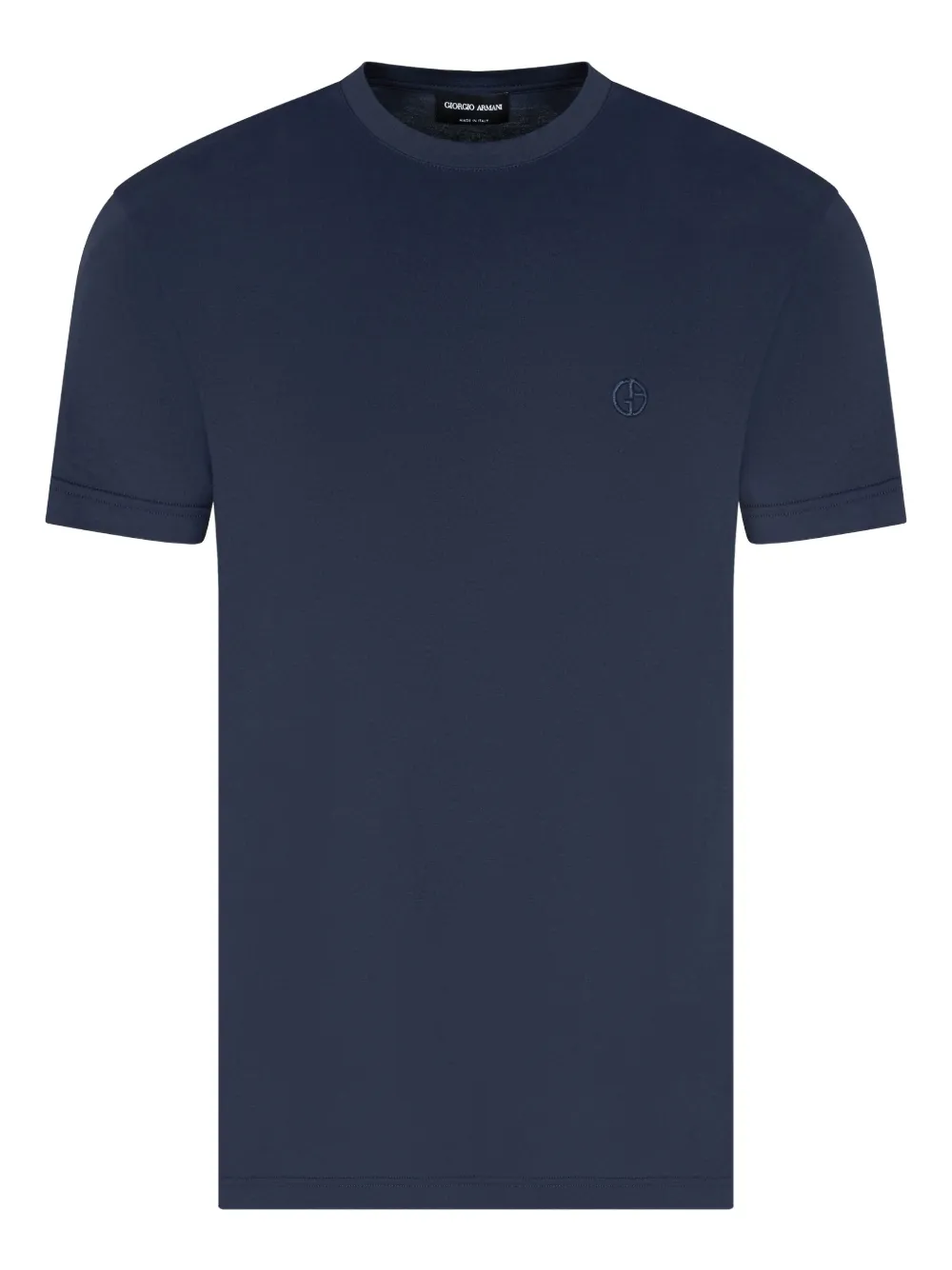 Giorgio Armani Katoenen T-shirt met geborduurd logo Blauw