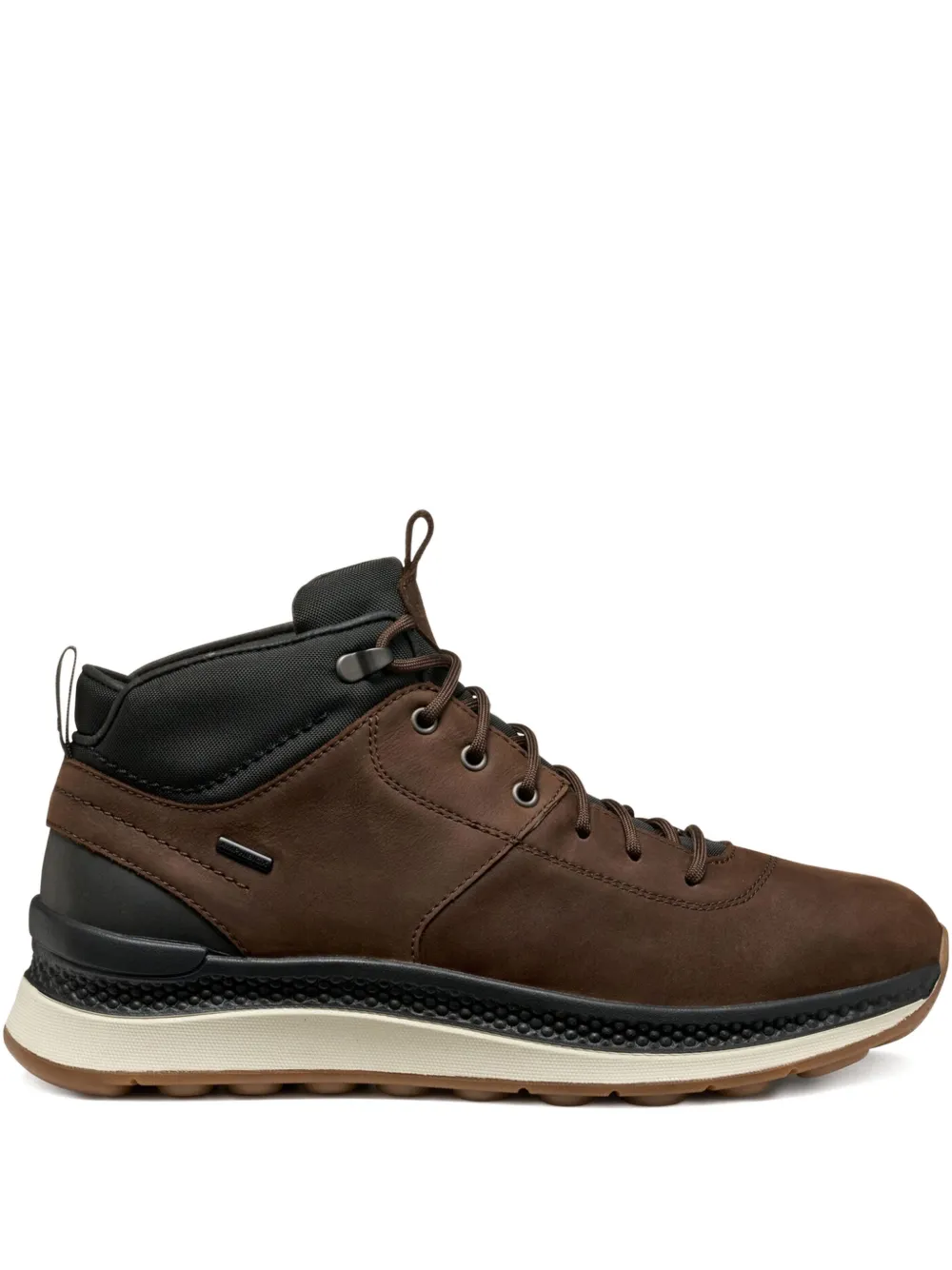Geox lace-up leather-details sneakers Brown