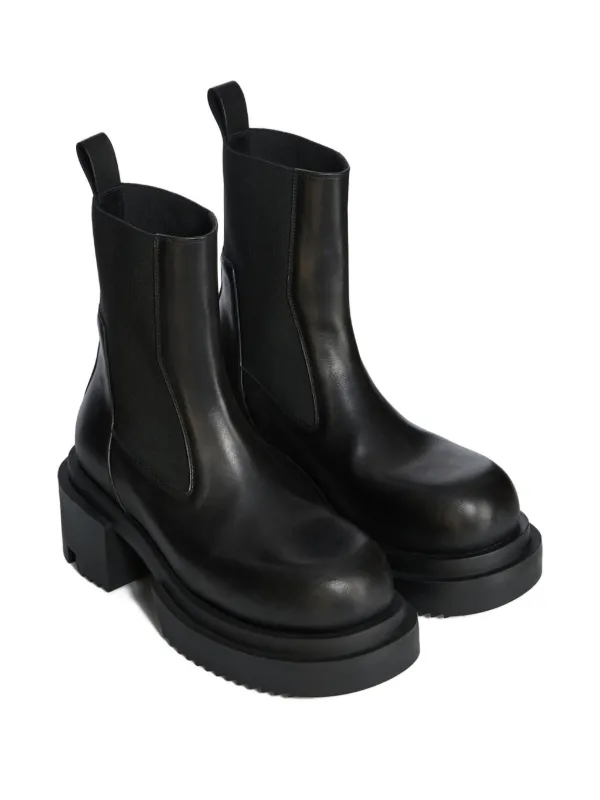 【RICK OWENS】ビートルレザープラットフォームチェルシーブーツ RICK OWENS - 【24AW】グリル ウェッジ ビートル ブーツ