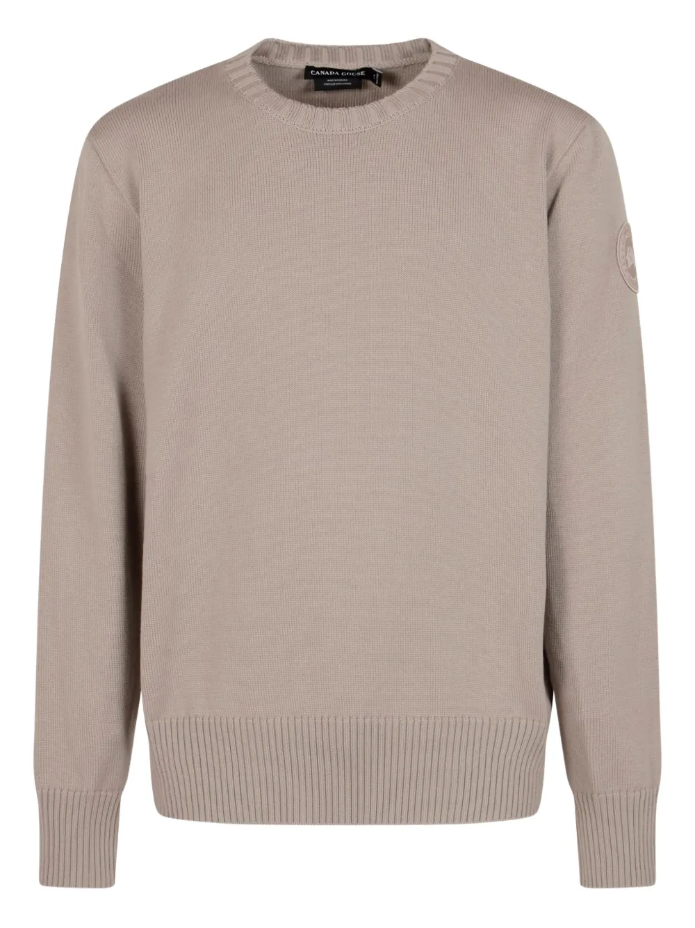 Canada Goose logo-patch crew-neck sweater Beige