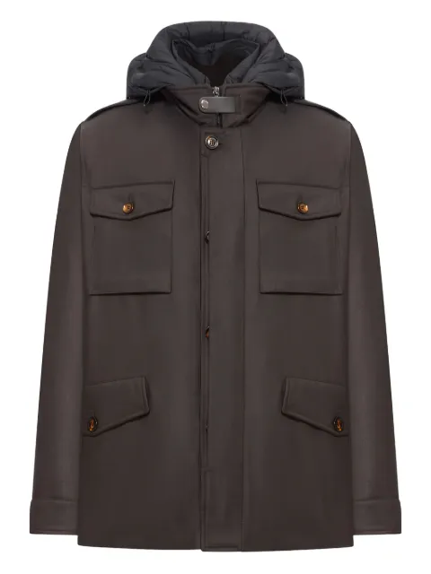 Moorer Isac hooded wool field jacket