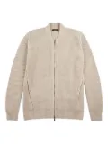 Zanone ribbed zip-up cardigan - Neutrals