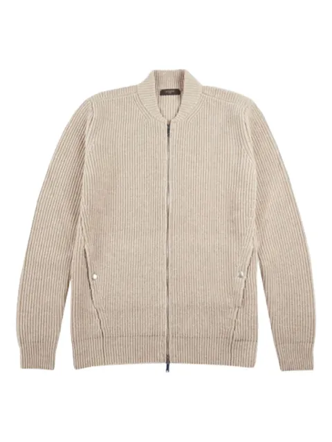 Zanone ribbed zip-up cardigan
