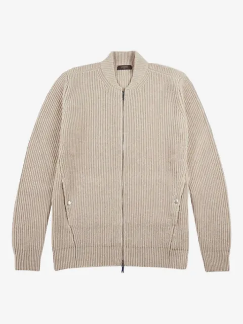 Zanone cardigan côtelée à fermeture zippée