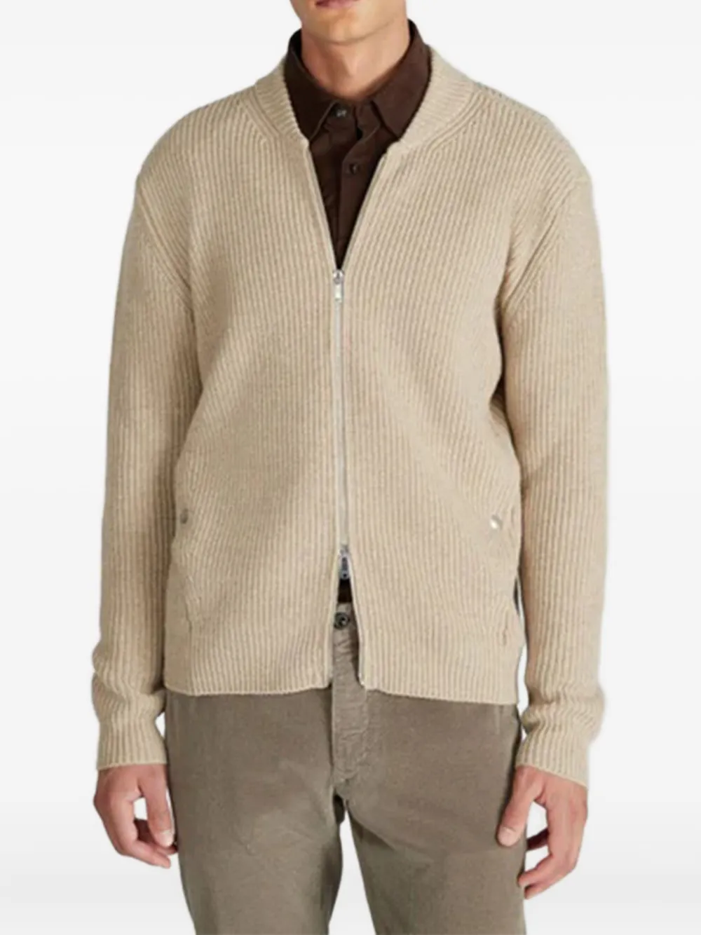 Zanone ribbed zip-up cardigan | Cardigans | Image 2