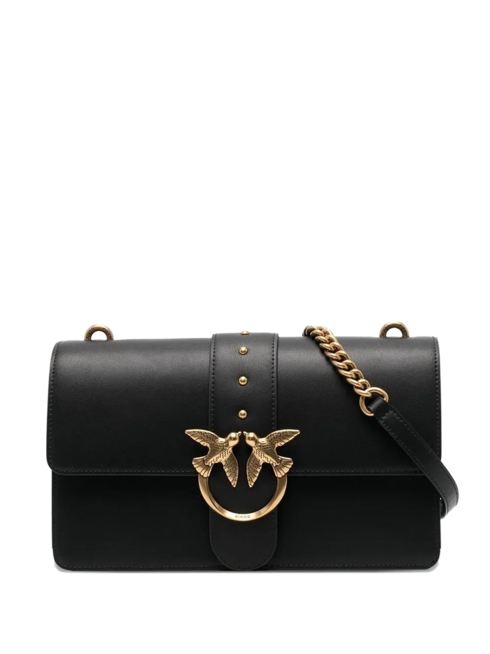 PINKO Love Birds flap cross body bag Zwart