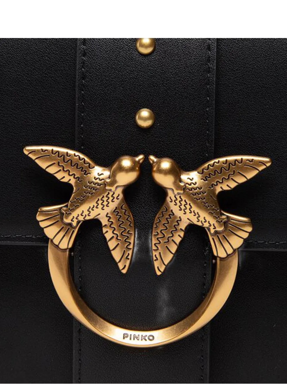 PINKO Love Birds flap cross body bag Zwart